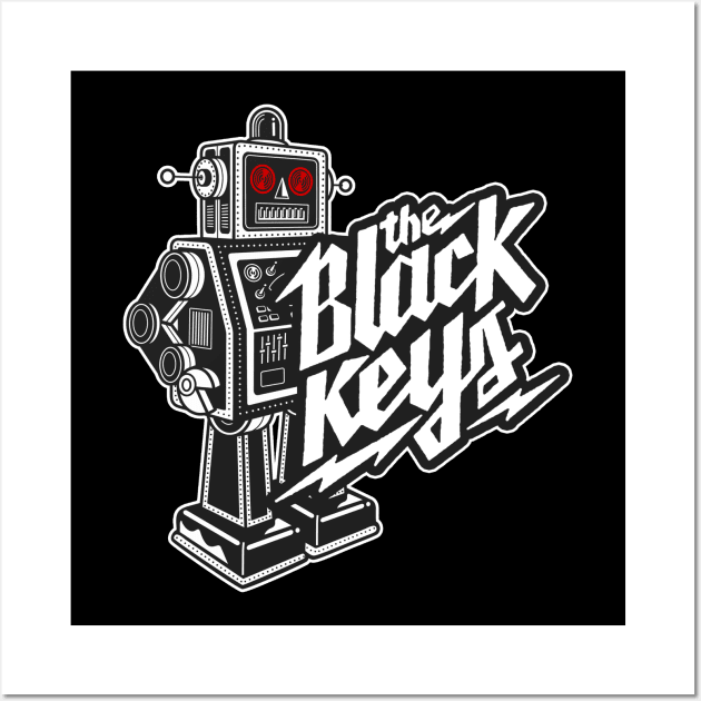 The Black Keys Retro Rockin' Red-Eyed Robot (Single-Sided) Wall Art by Recondo76